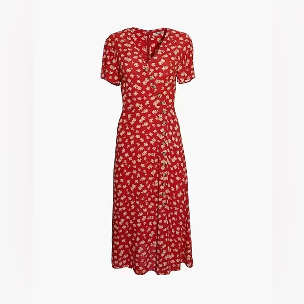 Madewell Button Wrap Floral Dress